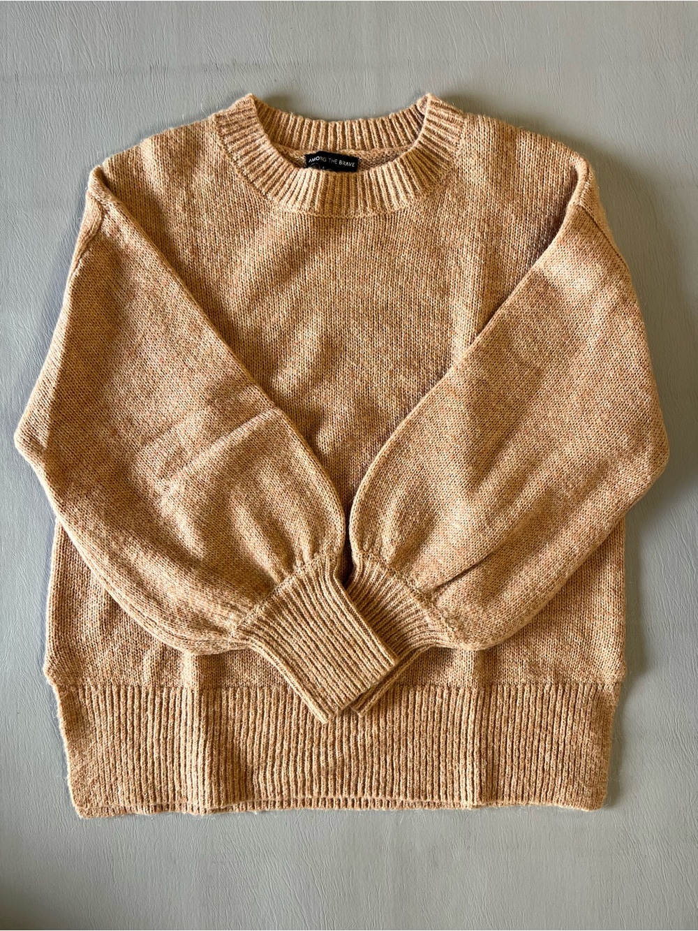 Among the Brave Women's Crewneck Sweater in Tan Peach